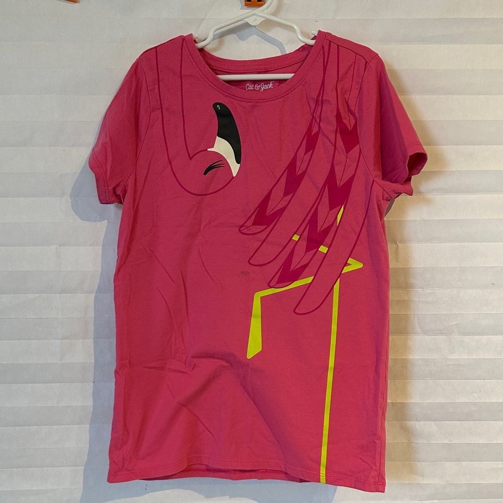 Cat & Jack Flamingo Shirt – Pink Graphic Tee – Girls 10/12
